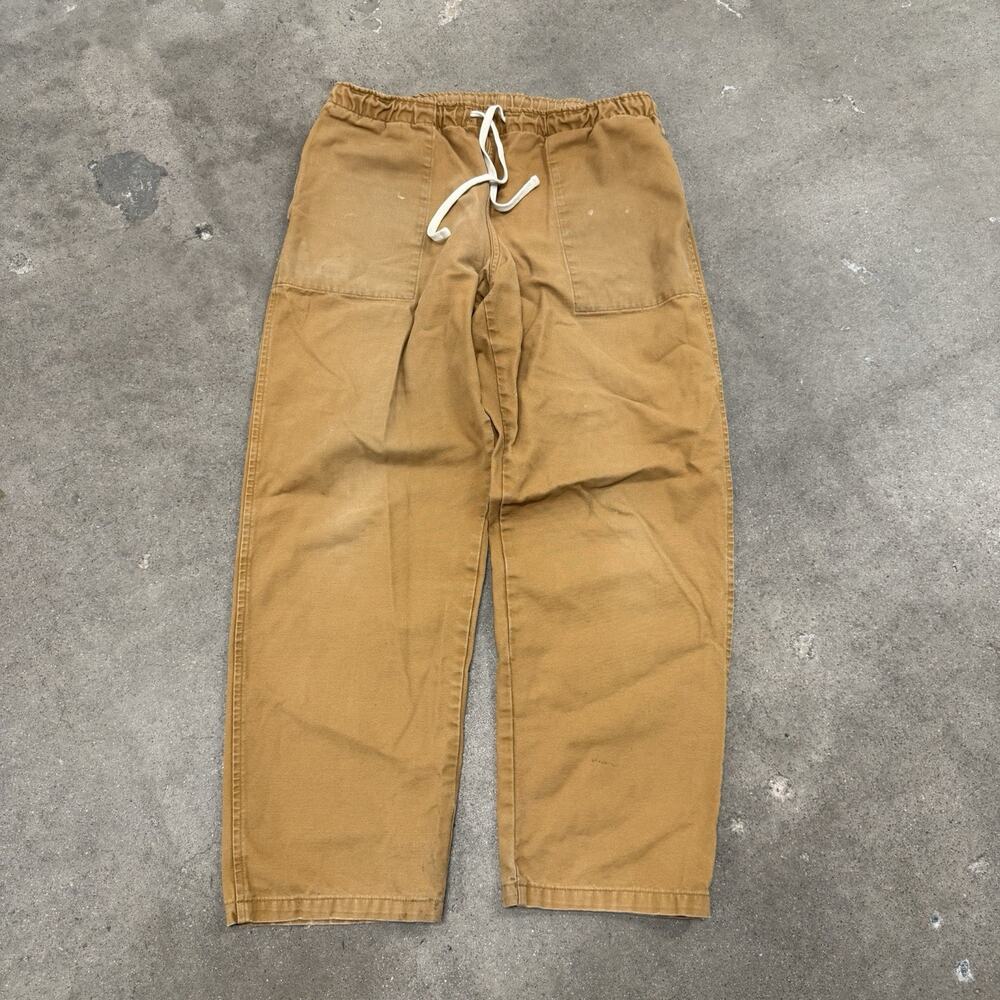 Battenwear Brown Cotton Canvas Pants Mens Large Made in USA Joggers